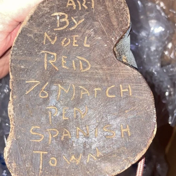 Vintage 1976 Noel Reid Jamaican hand carved Sculpture - Picture 7 of 7